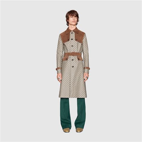 men's gucci trench coat|gucci gg print jacket men's.